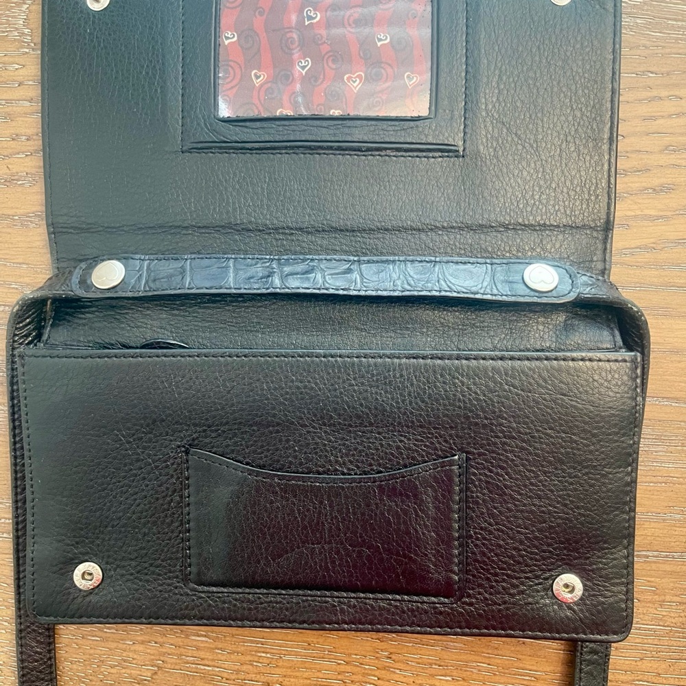 Brighton Black Croc-Embossed Crossbody Bag - Picture 7 of 11